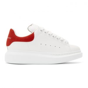 Alexander McQueen White and Red Oversized Sneakers (553770WHGP7*)
