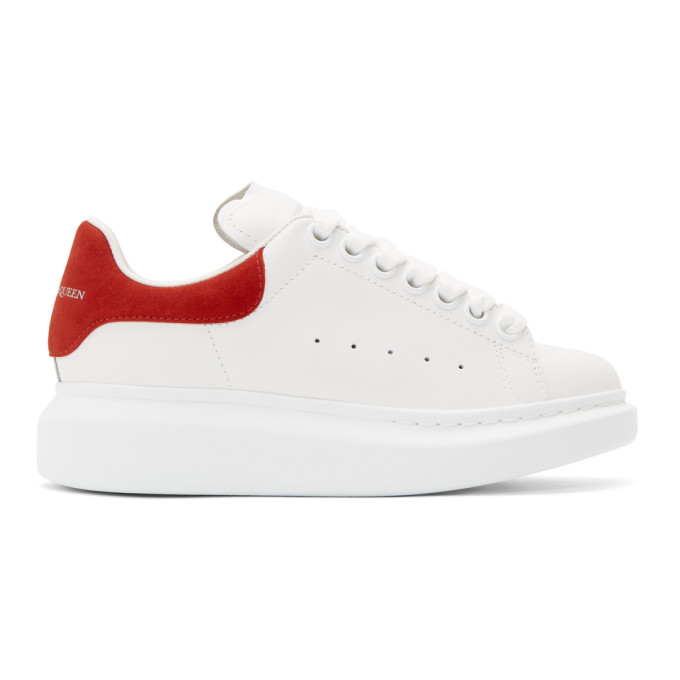 Alexander McQueen White and Red Oversized Sneakers (553770WHGP7*)