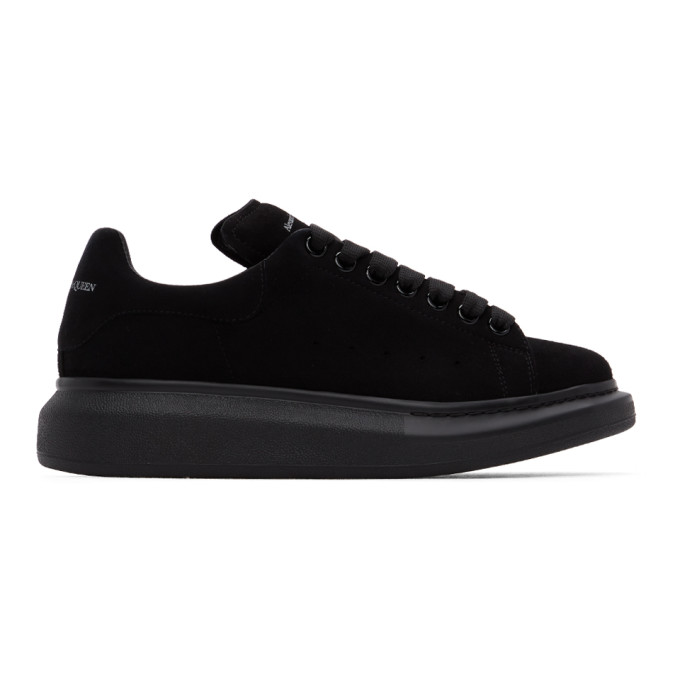 Alexander McQueen Black Velvet Oversized Sneakers (558943WHV67)
