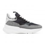 Alexander McQueen Grey and Navy Rib Suede Sneakers (604281WHBGP)