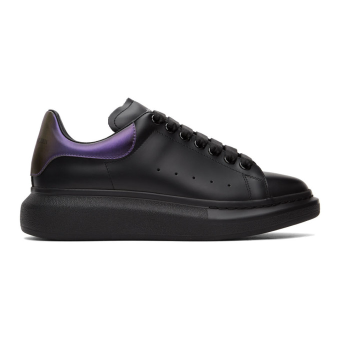 Alexander McQueen Black and Purple Oversized Sneakers (553680WHYBK)