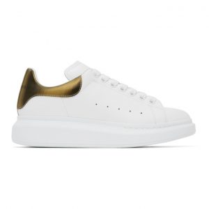 Alexander McQueen White and Gold Oversized Sneakers (553680WHYBJ)