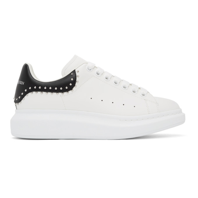 Alexander McQueen White and Black Studded Oversized Sneakers (628017WHTQQ)