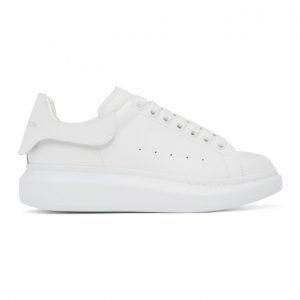Alexander McQueen White Detachable Tab Oversized Sneakers (625161WHYB7)