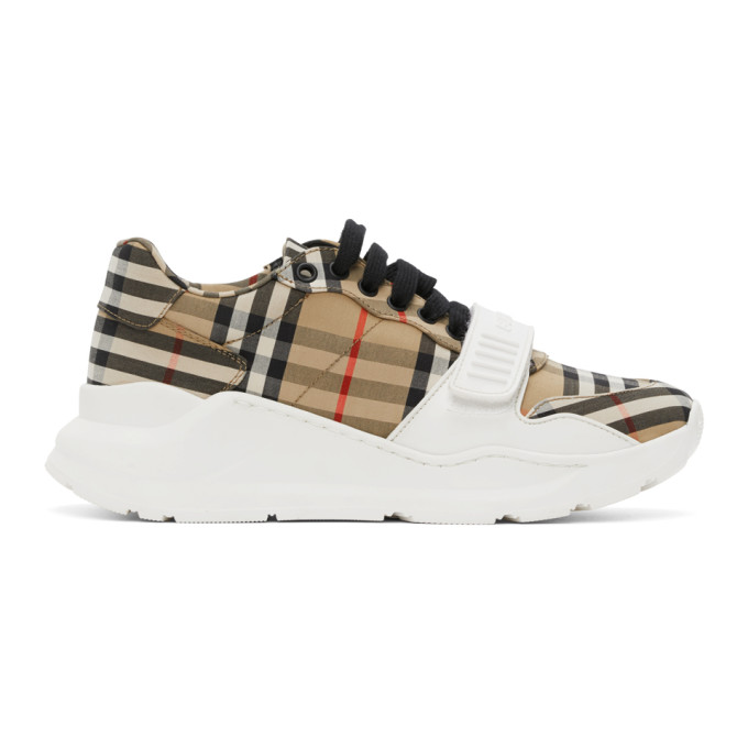Burberry Beige Check Regis Sneakers (8020282)