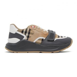 Burberry Beige Check Ramsay Sneakers (8031098)