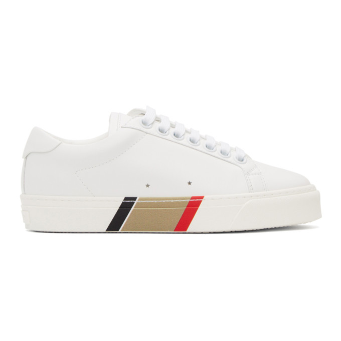 Burberry White Bio-Based Striped Sole Sneakers (8031170)