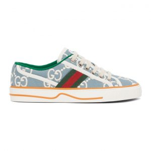 Gucci Blue GG Supreme Gucci Tennis 1977 Sneakers (606110 H0G10)