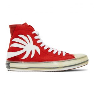 Palm Angels Red Palm Vulcanized High Sneakers (PMIA048E20FAB0012501)