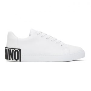 Moschino White Heel Logo Sneakers (MB15402G1B GA0)