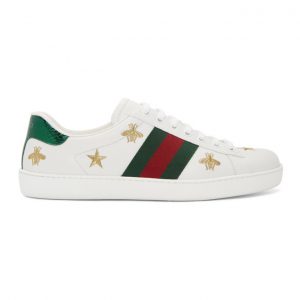 Gucci White Bee and Star New Ace Sneakers (386750 A38F0)