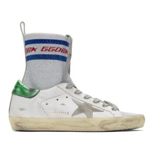 Golden Goose White Superstar Sock High-Top Sneakers (G34WS590.O34)