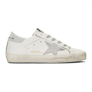 Golden Goose SSENSE Exclusive White Glitter Superstar Sneakers (F34WS590.E51)