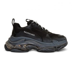 Balenciaga Black Triple S Clear Sole Sneakers (541624 W09O1)