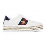 Gucci White Crystal New Ace Sneakers (505995 DOPE0)