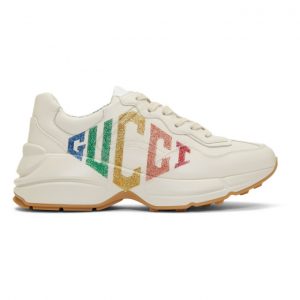 Gucci Ivory Rhyton Rainbow Glitter Sneakers (524990 DRW00)