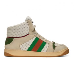 Gucci White Screener High-Top Sneakers (563485 0YI30)