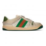 Gucci White Art Deco Screener Sneakers (572192 0YI20)