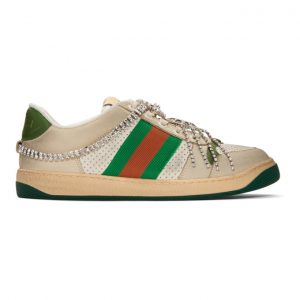 Gucci White Art Deco Screener Sneakers (572192 0YI20)