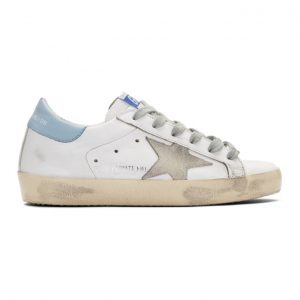 Golden Goose SSENSE Exclusive White and Blue Superstar Sneakers (F35WS590.R23)