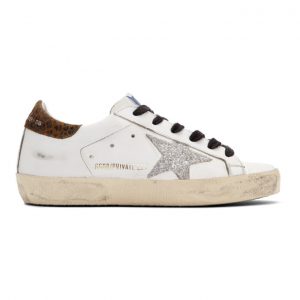 Golden Goose SSENSE Exclusive White Leopard Superstar Sneakers (F35WS590.R24)