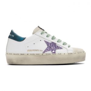 Golden Goose SSENSE Exclusive White and Blue Limited Edition Hi Star Sneakers (F35WS945.J7)