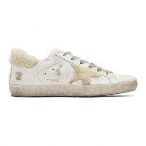 Golden Goose White Shearling Superstar Sneakers (G35WS590.L59)