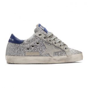 Golden Goose Silver and Grey Superstar Sneakers (G35WS590.P18)