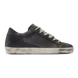 Golden Goose Black Superstar Sneakers (GCOWS590.A6)