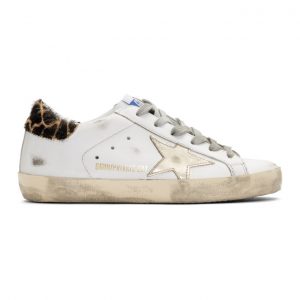 Golden Goose SSENSE Exclusive White and Gold Giraffe Superstar Sneakers (F35WS590.S21)