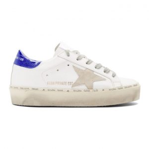 Golden Goose SSENSE Exclusive White Glitter Tab Hi Star Sneakers (F35WS945.L5)