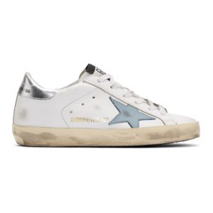 Golden Goose SSENSE Exclusive White and Blue Superstar Sneakers (F35WS590.S23)
