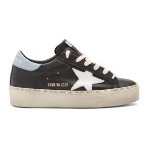 Golden Goose Black Hi Star Sneakers (G35WS945.K8)