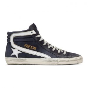 Golden Goose Navy Slide Sneakers (GCOMS595.A2)