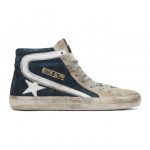 Golden Goose Blue and Grey Denim Slide Sneakers (G35MS595.A46)