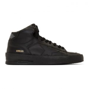 Golden Goose Black Stardan Mid-Top Sneakers (G35MS987.A4)