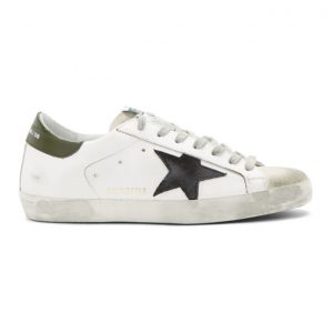 Golden Goose SSENSE Exclusive White and Green Super SSTAR Sneakers (F35MS590.L31)