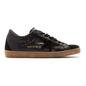 Golden Goose Black Snake Superstar Sneakers (G35MS590.Q26)