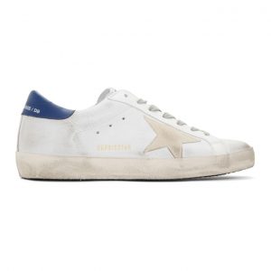 Golden Goose White and Off-White Nubuck Superstar Sneakers (G35MS590.Q65)