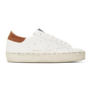 Golden Goose Off-White and Brown Hi Star Sneakers (G35MS945.I1)