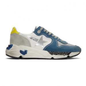 Golden Goose Blue and Grey Running Sole Sneakers (G35MS963.G6)
