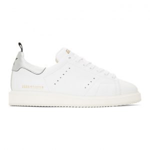 Golden Goose White and Silver Starter Sneakers (G35MS631.Q8)