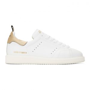 Golden Goose White and Gold Starter Sneakers (G35MS631.Q9)