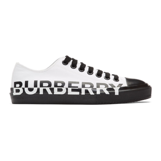 Burberry White and Black Larkhall M Logo Sneakers (8009892)