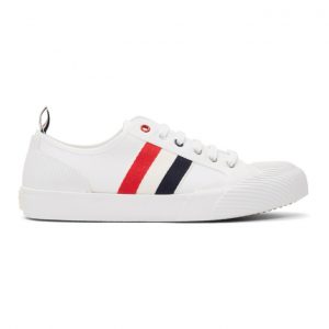 Thom Browne White Canvas Trainer Sneakers (MFD131B-01588)
