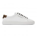 Saint Laurent White Leopard Print Andy Sneakers (5823370ZS30)