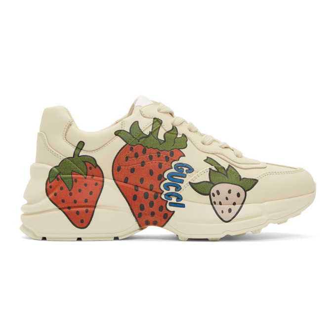 Gucci Off-White Strawberry Rhyton Sneakers (576963 DRW00)
