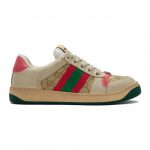 Gucci White and Pink GG Screener Sneakers (570443 9Y920)