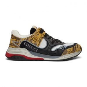 Gucci Yellow and Black Ultrapace Sneakers (592345 1LH10)