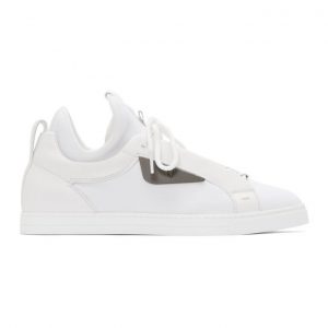Fendi White Bag Bugs Knit Sneakers (7E1154 – A7M8)